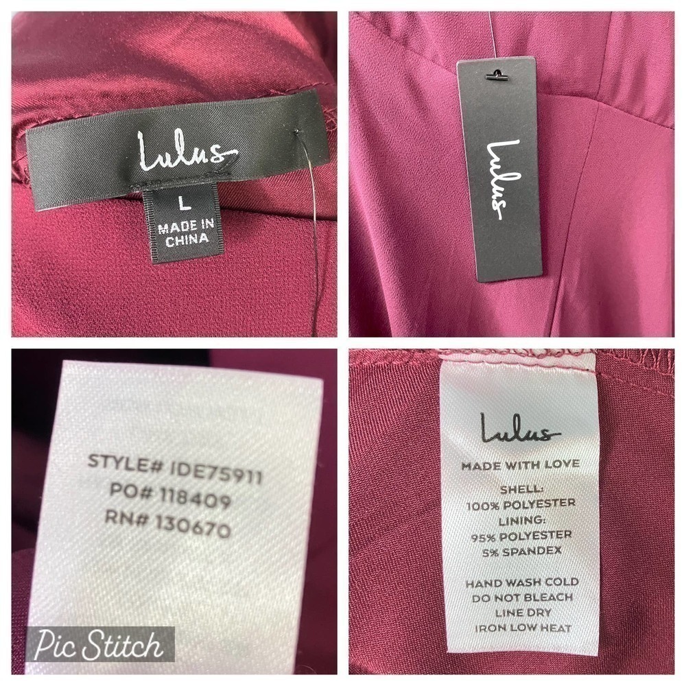 LULUS Dreamy Romance Burgundy Backless Spaghetti Strap Maxi Dress Women's Size L - Picture 15 of 16